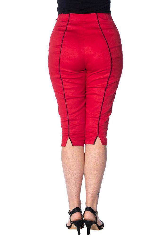Rockin Red Capris-Banned-Dark Fashion Clothing