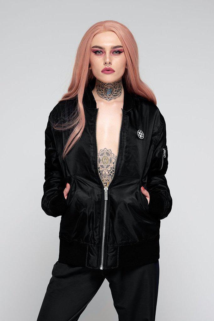 Rose MA1 Jacket - Unisex-Long Clothing-Dark Fashion Clothing