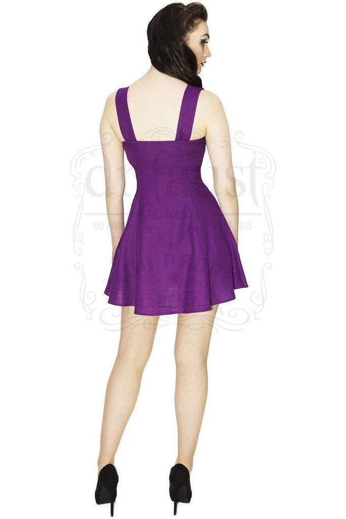 Royal Purple Mini Summer Dress - Millie-Dr Faust-Dark Fashion Clothing