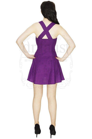 Royal Purple Mini Summer Dress - Millie-Dr Faust-Dark Fashion Clothing