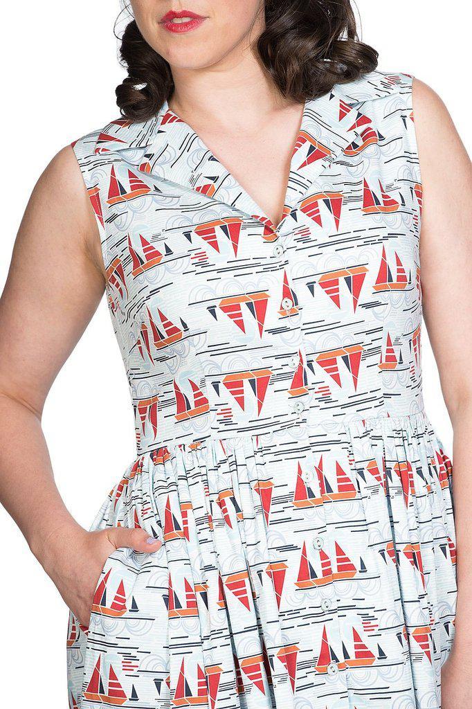 Sail Away Collar Dress-Banned-Dark Fashion Clothing