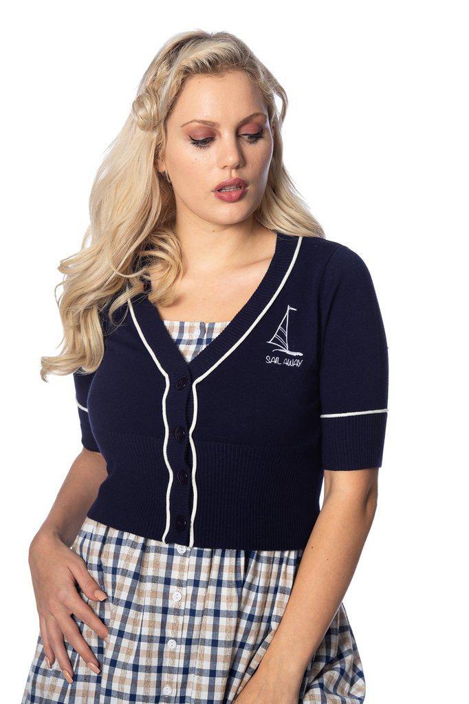 Sail Away Embroidery Cardigan-Banned-Dark Fashion Clothing