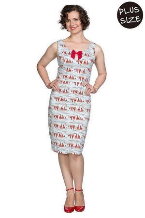 Sail Away Pencil Dress-Banned-Dark Fashion Clothing