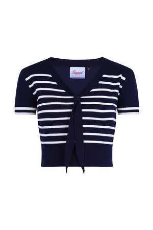 Sailor Stripe Tie Top-Banned-Dark Fashion Clothing