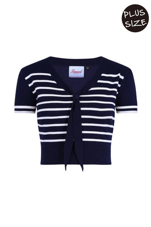 Sailor Stripe Tie Top-Banned-Dark Fashion Clothing