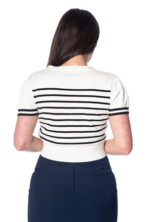 Sailor Stripe Tie Top-Banned-Dark Fashion Clothing