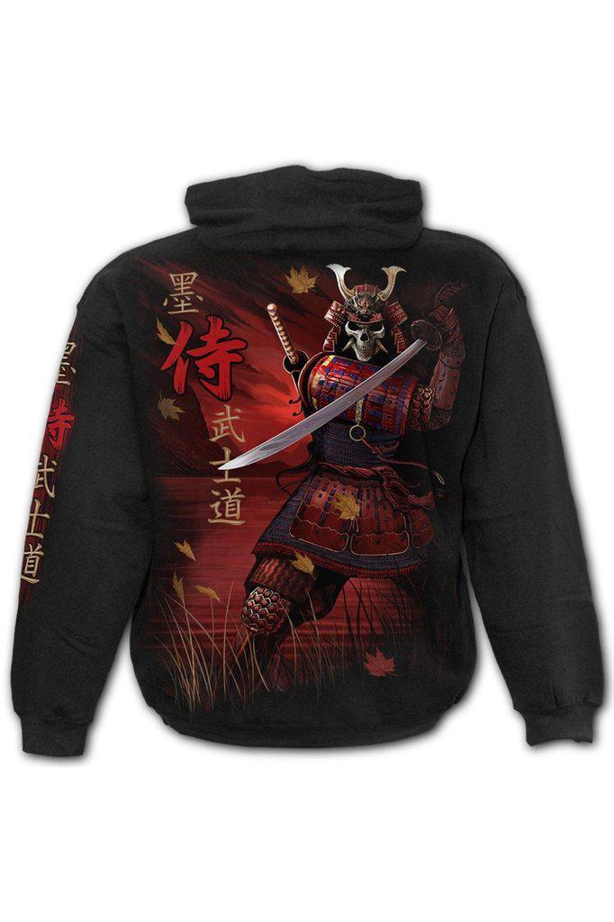 Samurai - Hoody Black-Spiral-Dark Fashion Clothing