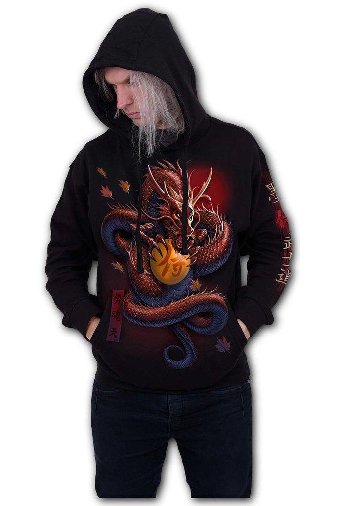 Samurai - Hoody Black-Spiral-Dark Fashion Clothing