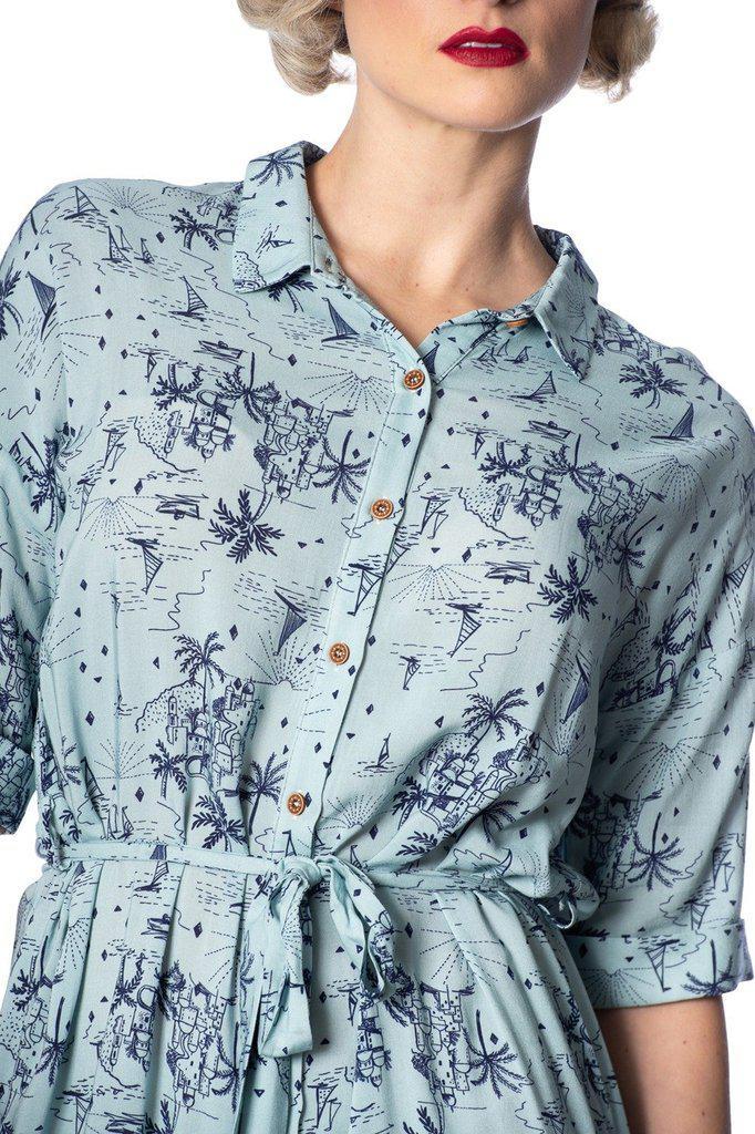 Santorini Dreams Relaxed Shirtdress-Banned-Dark Fashion Clothing