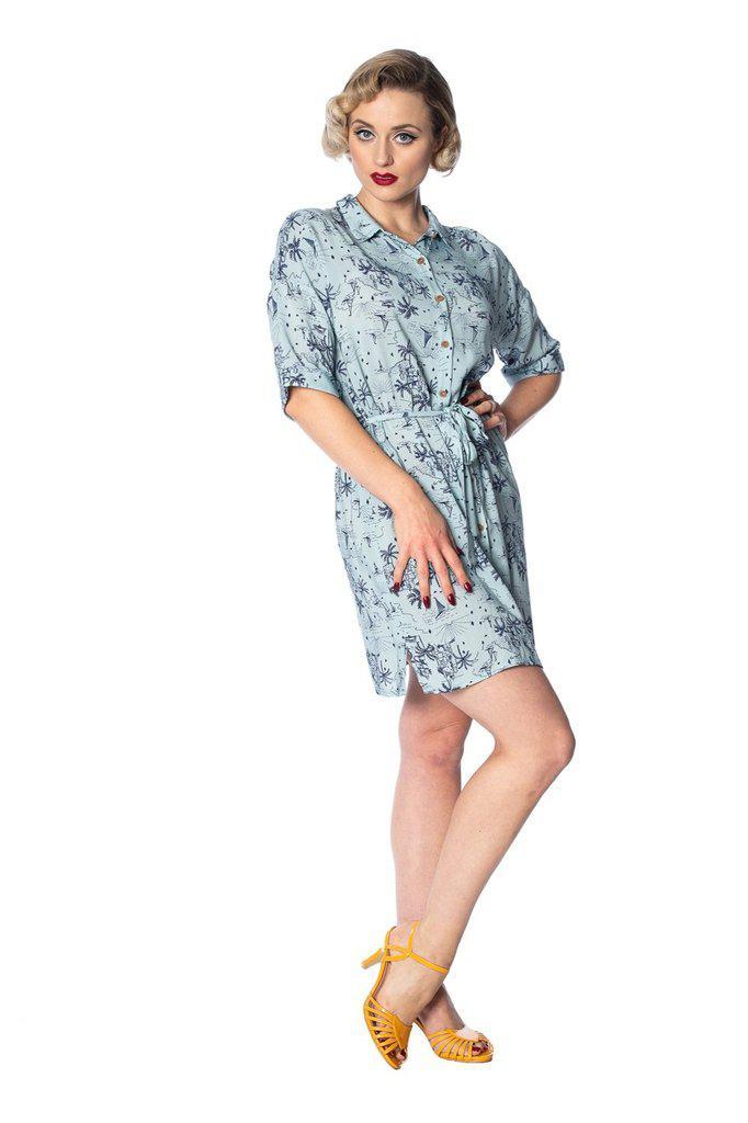 Santorini Dreams Relaxed Shirtdress-Banned-Dark Fashion Clothing
