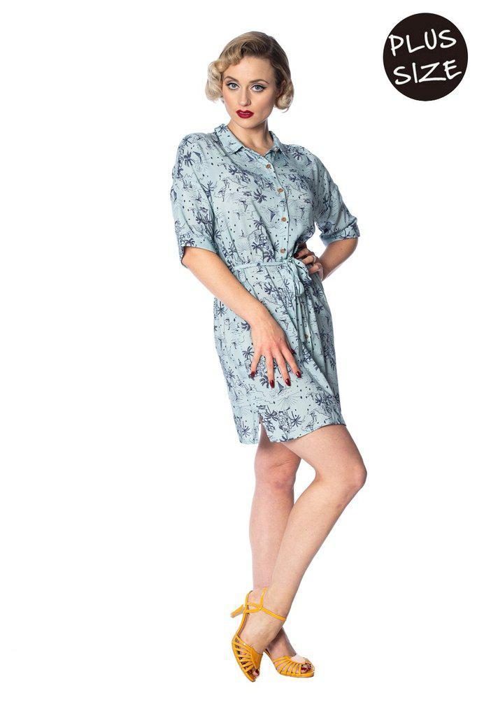 Santorini Dreams Relaxed Shirtdress-Banned-Dark Fashion Clothing