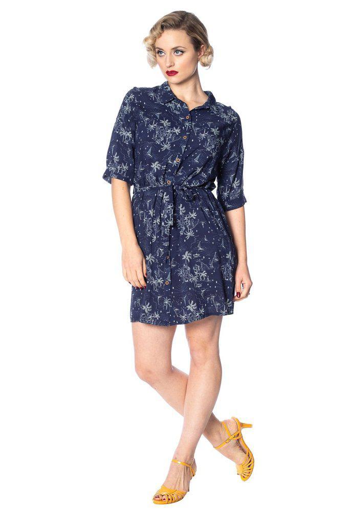 Santorini Dreams Relaxed Shirtdress-Banned-Dark Fashion Clothing