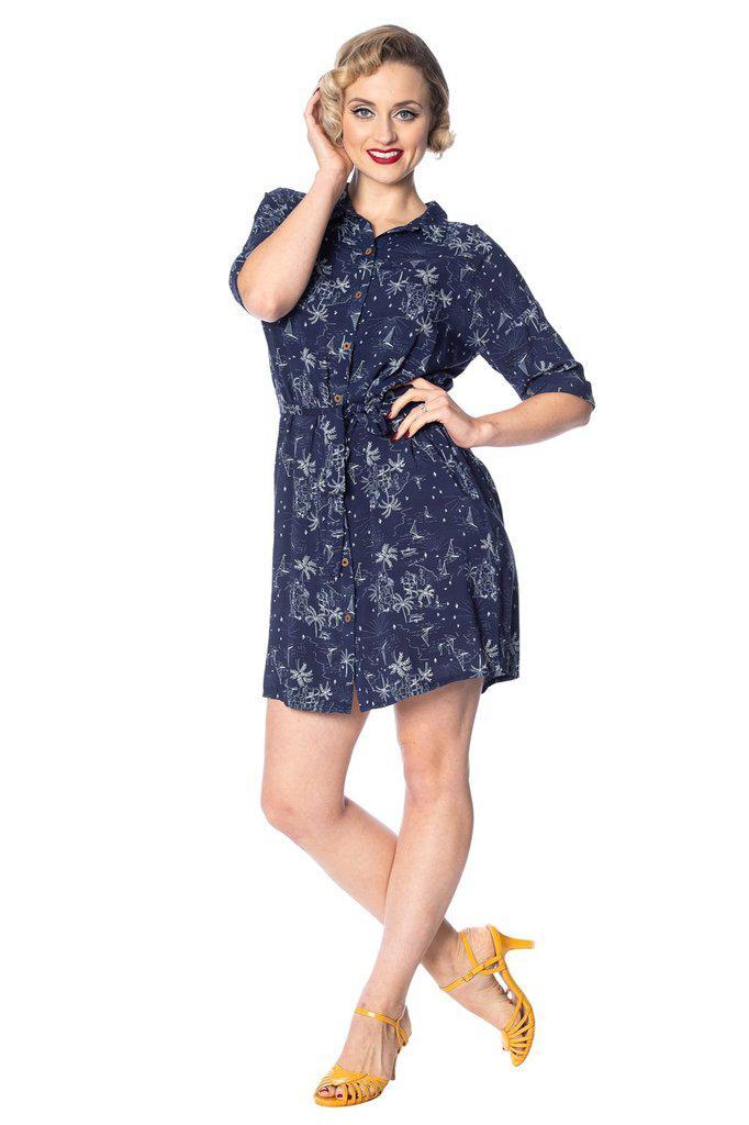 Santorini Dreams Relaxed Shirtdress-Banned-Dark Fashion Clothing