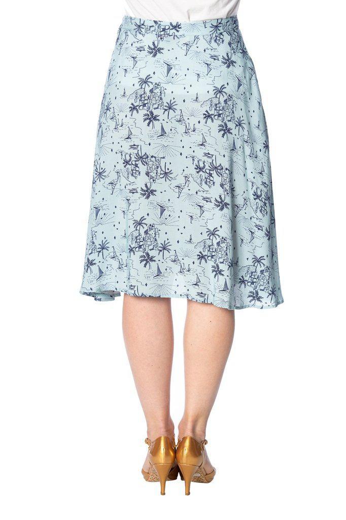 Santorini Dreams Skirt-Banned-Dark Fashion Clothing