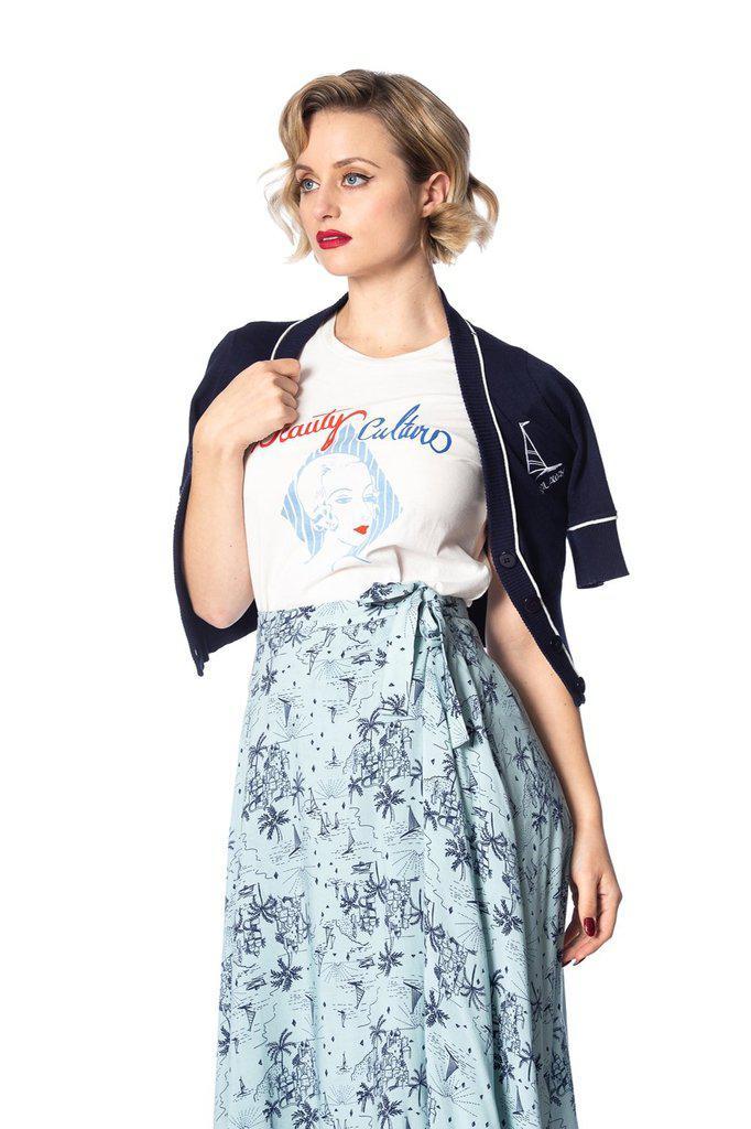 Santorini Dreams Skirt-Banned-Dark Fashion Clothing