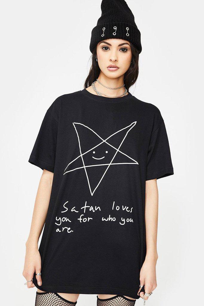 Satan Loves You - Unisex-Long Clothing-Dark Fashion Clothing
