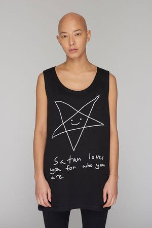 Satan Loves You Vest - Unisex-Long Clothing-Dark Fashion Clothing