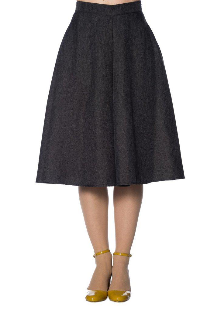 Secretary Flare Skirt-Banned-Dark Fashion Clothing