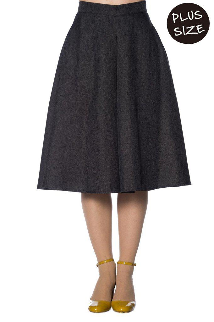 Secretary Flare Skirt-Banned-Dark Fashion Clothing