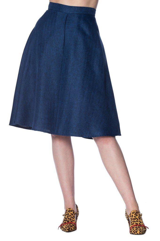 Secretary Flare Skirt-Banned-Dark Fashion Clothing