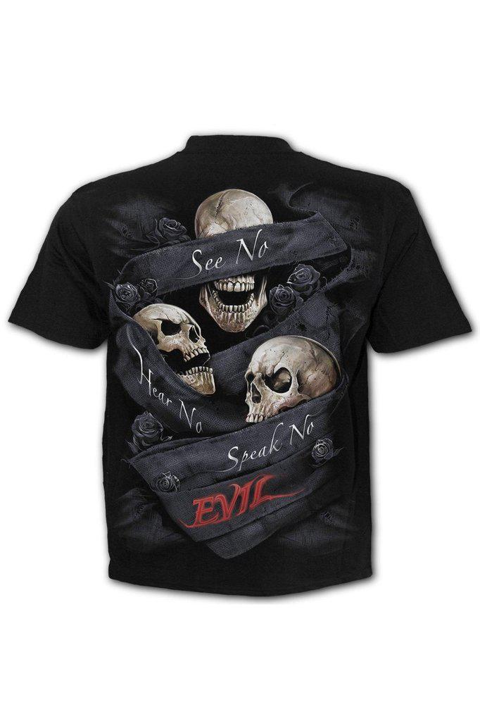 See No Evil - T-Shirt Black-Spiral-Dark Fashion Clothing