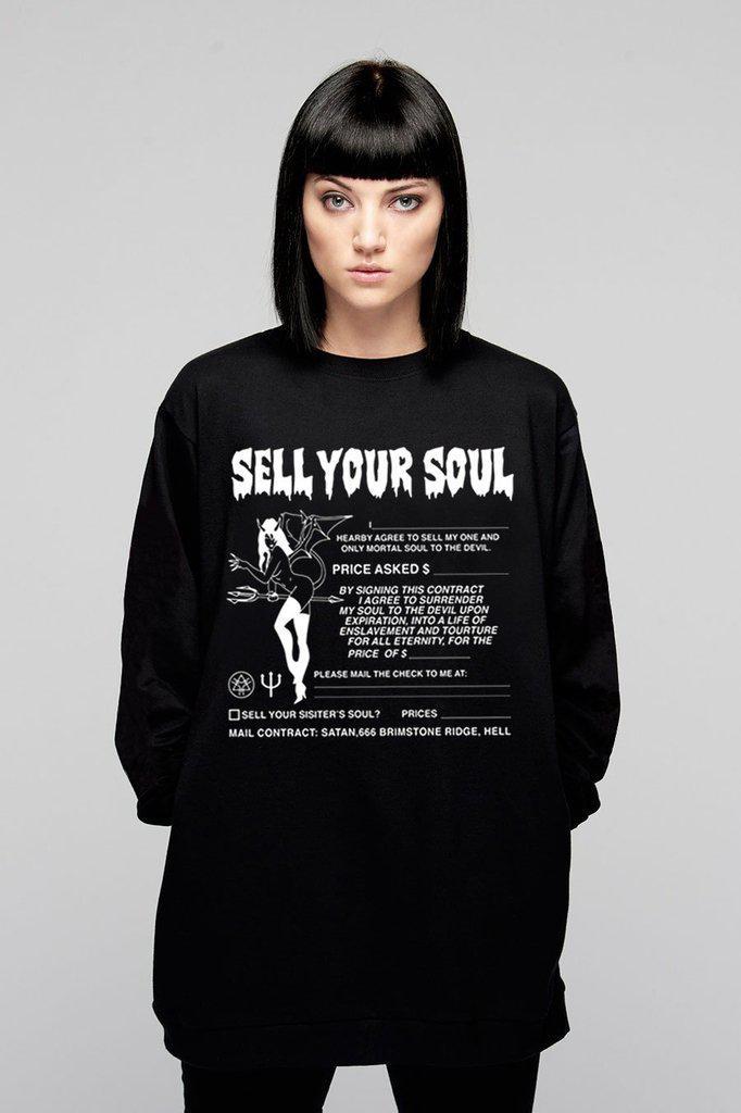 Sell your Soul Pocket Sweat - Unisex-Long Clothing-Dark Fashion Clothing