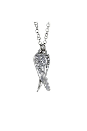 Severed Angel Wings Silver Pendant and Necklace - Valeria-Dr Faust-Dark Fashion Clothing