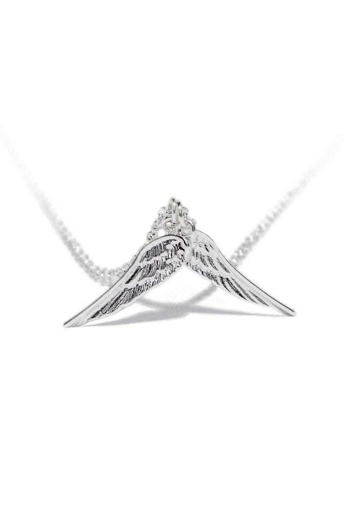 Severed Angel Wings Silver Pendant and Necklace - Valeria-Dr Faust-Dark Fashion Clothing