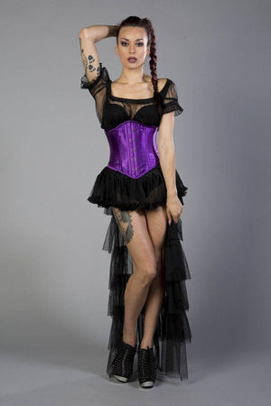 Sexy Waspie Waist Cincher Corset In Satin-Burleska-Dark Fashion Clothing