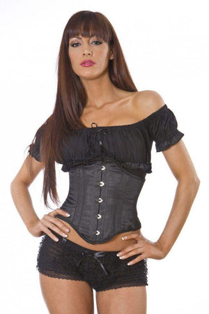 Sexy Waspie Waist Cincher Corset In Satin-Burleska-Dark Fashion Clothing