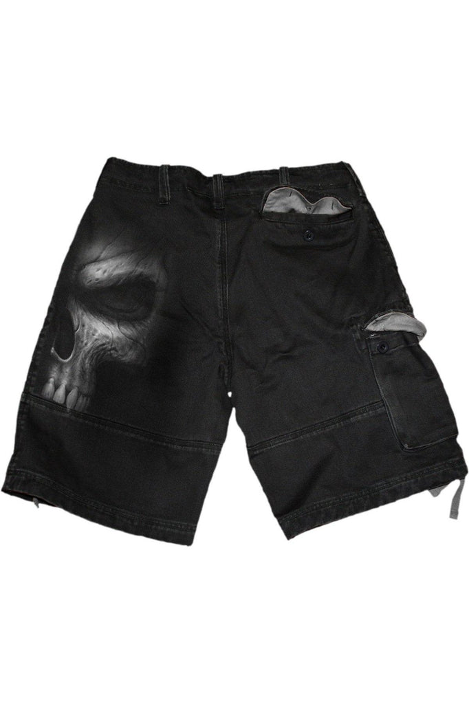 Shadow Master - Vintage Cargo Shorts Black-Spiral-Dark Fashion Clothing
