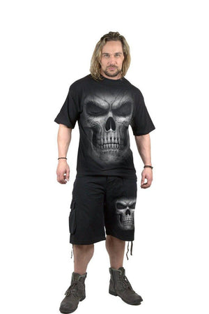 Shadow Master - Vintage Cargo Shorts Black-Spiral-Dark Fashion Clothing