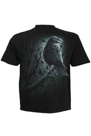 Shadow Raven - T-Shirt Black-Spiral-Dark Fashion Clothing