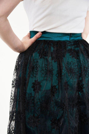 Shannon Lace Overlay Skirt-Voodoo Vixen-Dark Fashion Clothing