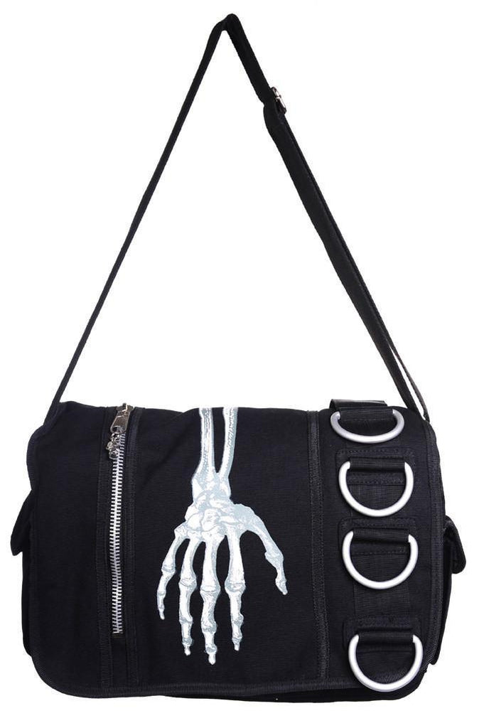 Skeleton Hand Messenger Bag-Banned-Dark Fashion Clothing