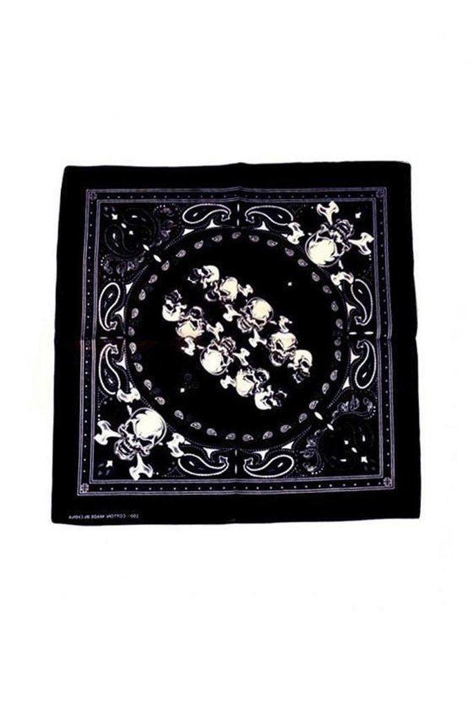 Skull and Crossbones Cotton Bandana - Bjorn-Dr Faust-Dark Fashion Clothing