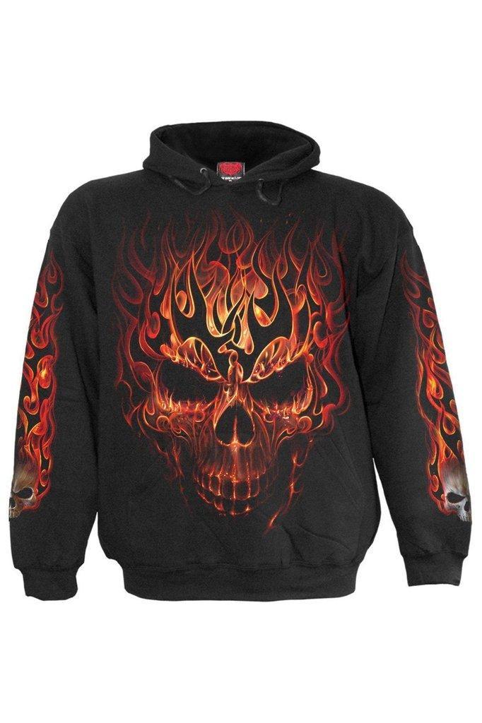 Skull Blast - Hoody Black-Spiral-Dark Fashion Clothing
