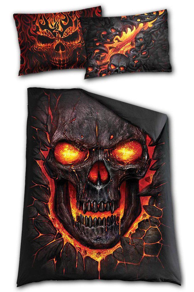 Skull Blast - Single Duvet Cover + UK And EU Pillow case-Spiral-Dark Fashion Clothing