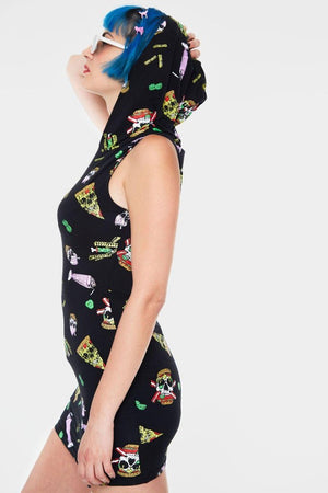 Skull Fast Food Bodycon Dress-Jawbreaker-Dark Fashion Clothing