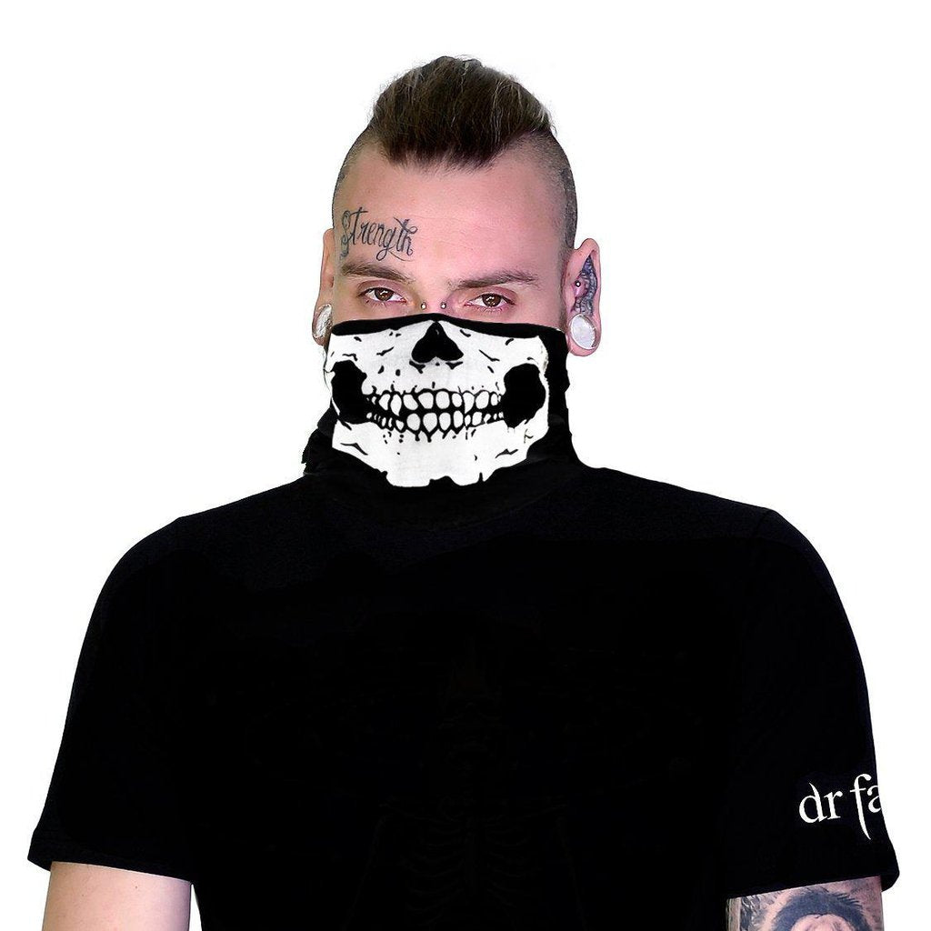 Skull Outlaw Jaw Face Mask Covering - Jason-Dr Faust-Dark Fashion Clothing