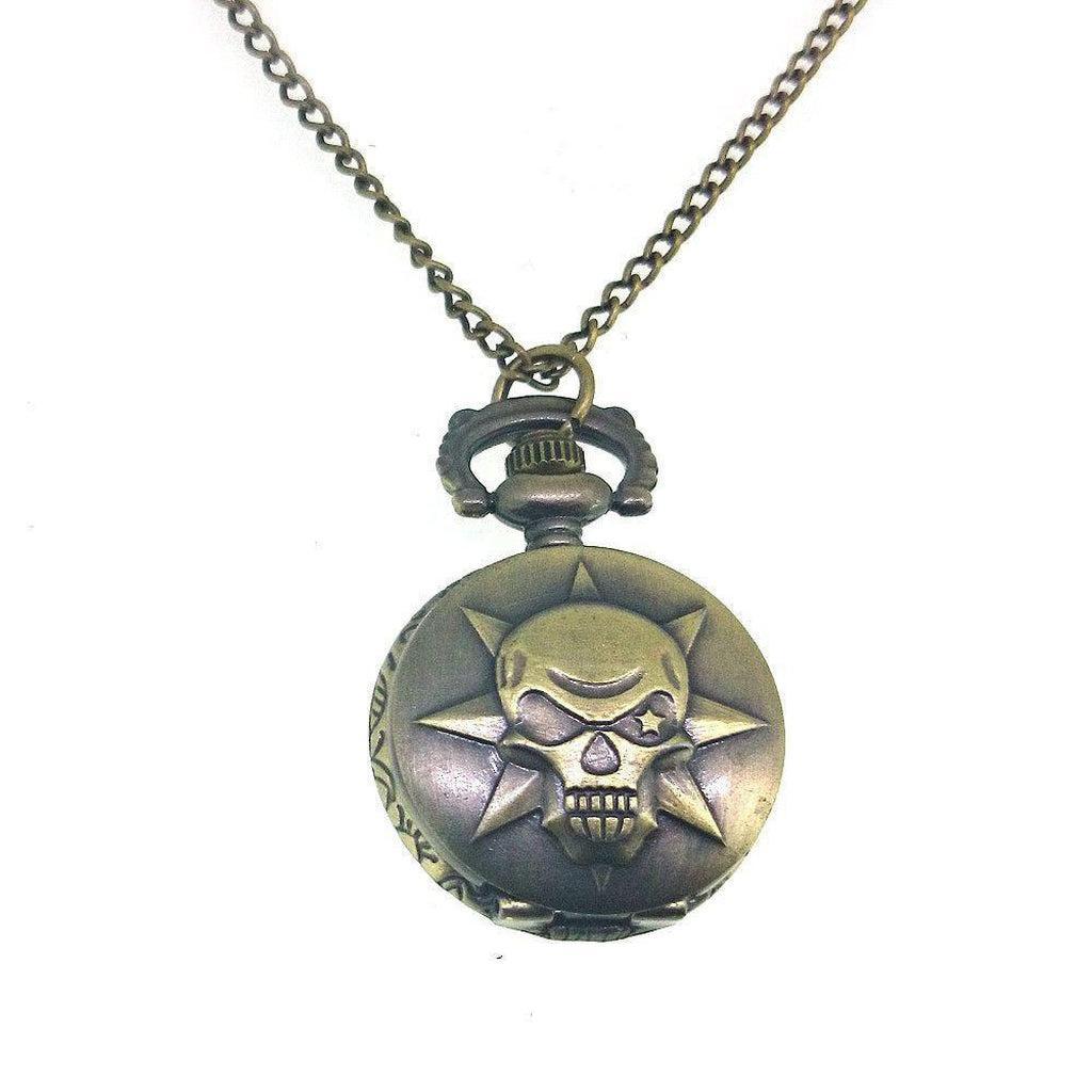 Skull Pocket Watch With Chain-Badboy-Dark Fashion Clothing