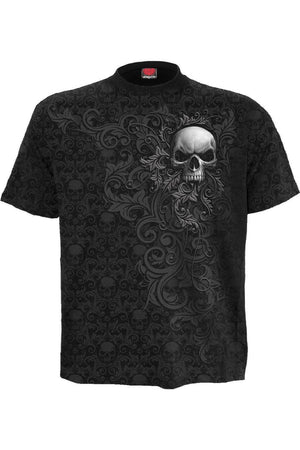 Skull Scroll - Scroll Impression T-Shirt-Spiral-Dark Fashion Clothing
