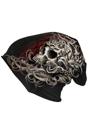 Skull Shoulder Wrap - Light Cotton Beanies Black-Spiral-Dark Fashion Clothing