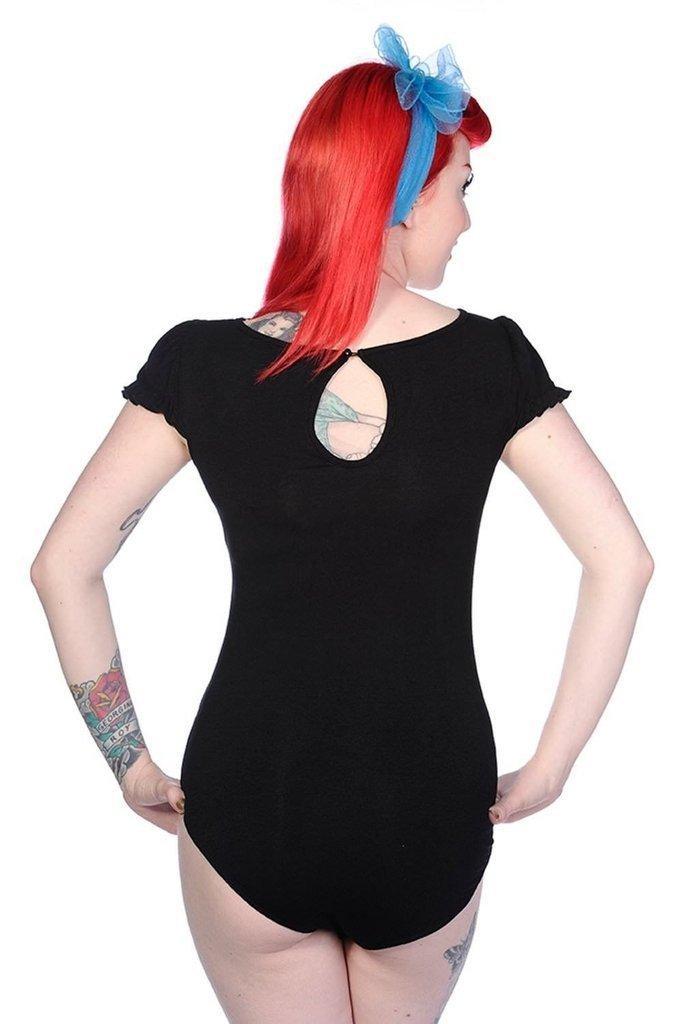 Skull With Roses Bodysuit-Banned-Dark Fashion Clothing