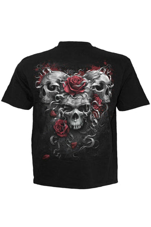 Skulls N Roses - T-Shirt Black-Spiral-Dark Fashion Clothing