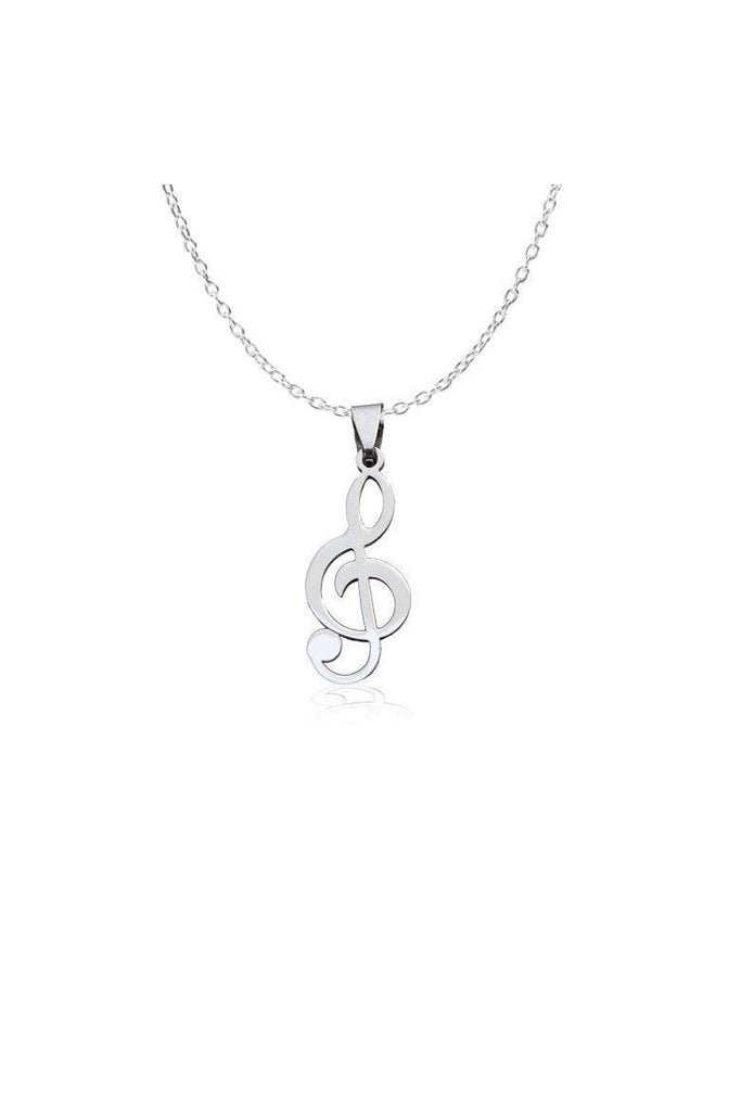 Sol Key Musical Note Pendant and Necklace - Kamila-Dr Faust-Dark Fashion Clothing