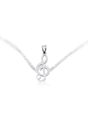 Sol Key Musical Note Pendant and Necklace - Kamila-Dr Faust-Dark Fashion Clothing