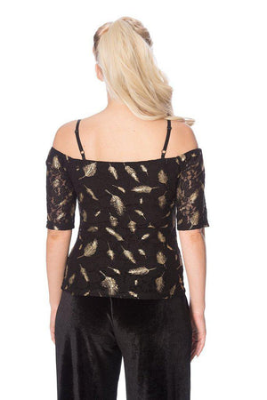 Sparkle Feather Top-Banned-Dark Fashion Clothing