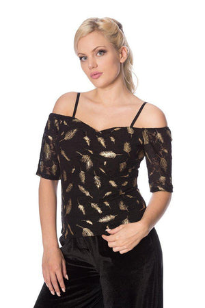 Sparkle Feather Top-Banned-Dark Fashion Clothing