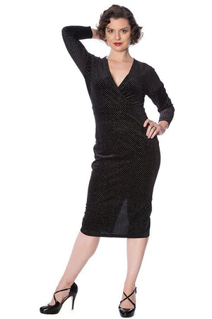 Sparkle Velour Dress-Banned-Dark Fashion Clothing